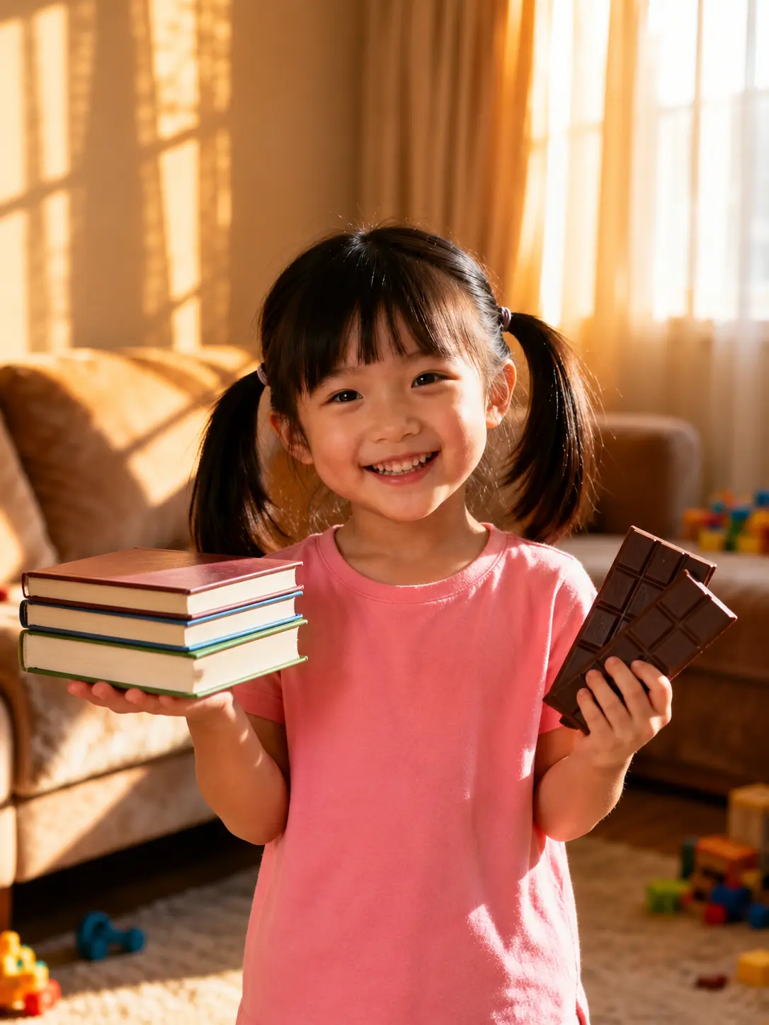 Child learning to distinguish needs from wants